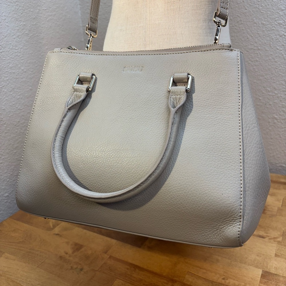 SUSU Chloe Gery Genuine Leather Satchel Top Handle Bag NWT MSRP $395